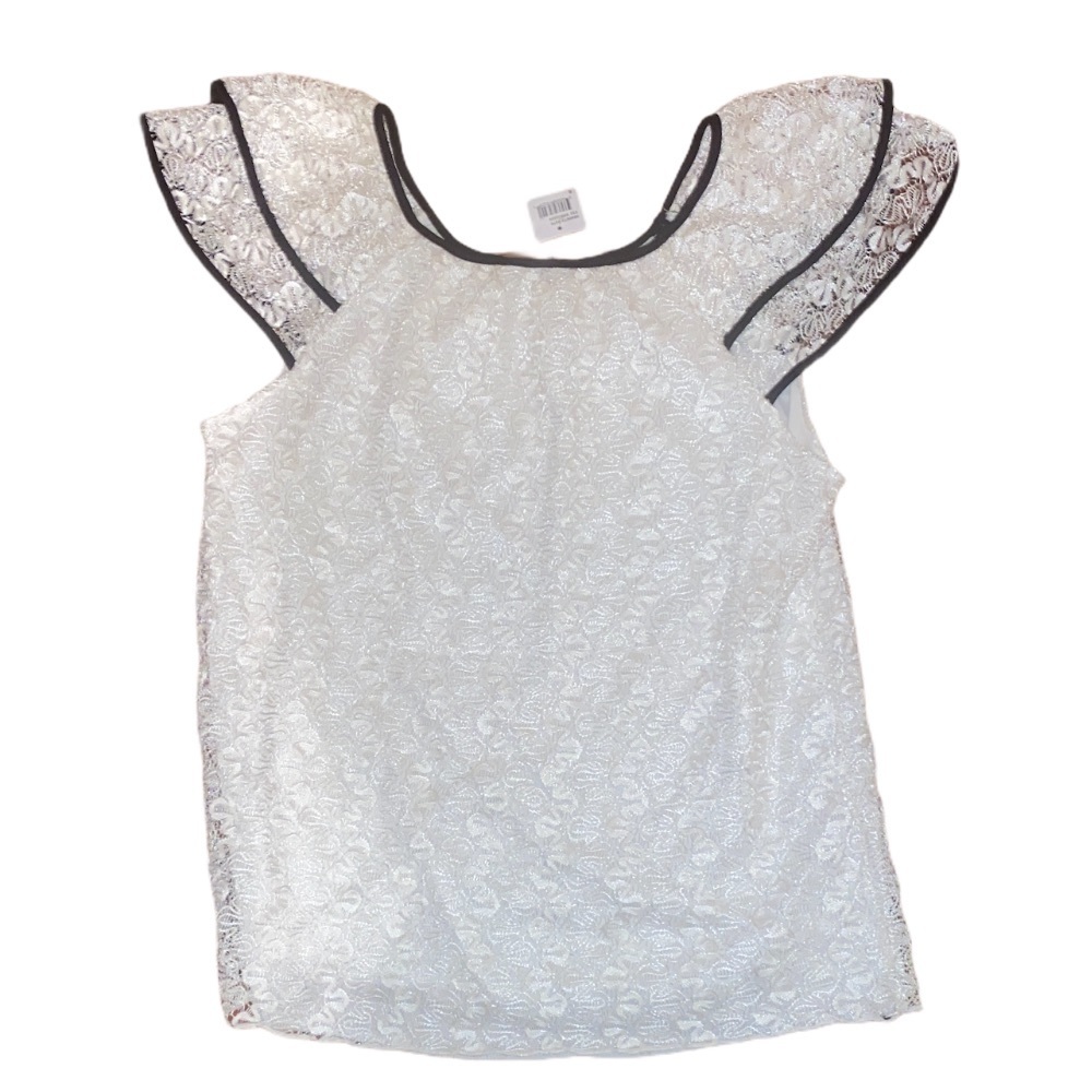 NWT White short sleeve Lace top  by fig & blu